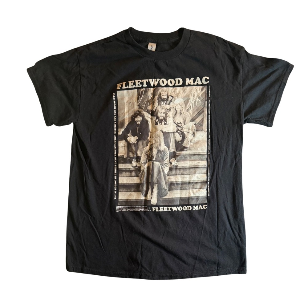 Gildan Fleetwood Mac Band T-Shirt Mens Medium Black Graphic Short Sleeve Tee